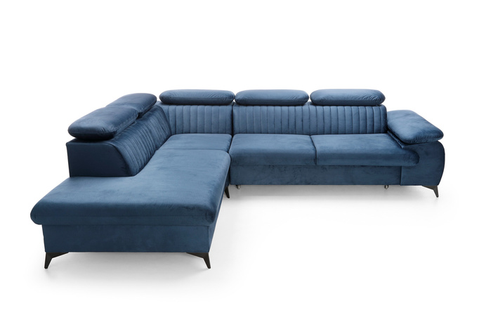 Narożnik VETTO lewostronny Monolith 77 granatowy welur funkcja spania