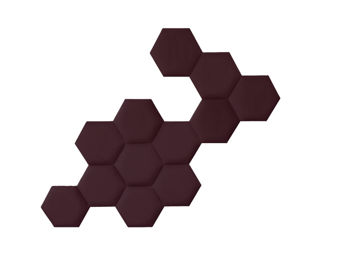 Panel tapicerowany heksagon 50cm Magic Velvet 2202 (Bordowy)