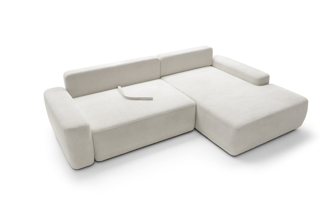 Narożnik OLMI M prawostronny Raven 22 ecru kremowy styl soft