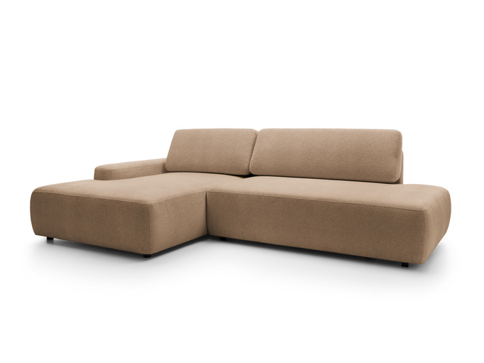 Narożnik OLMI O lewostronny Raven 38 brązowy styl soft funkcja spania + poduszki