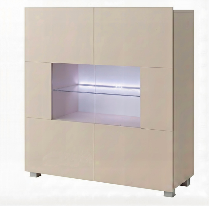 Stylowa komoda Montreal w kolorze Cashmere + niebieskie oświetlenie LED