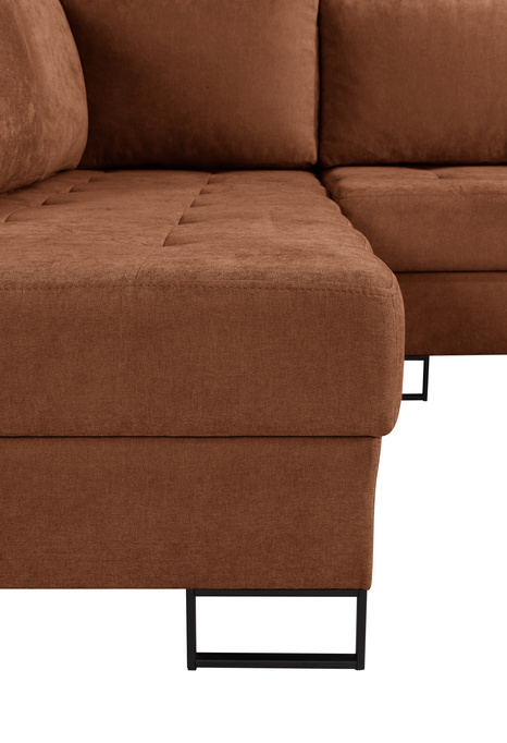 Narożnik TREVI lewostronny Wind 56 rdzawy ceglasty szenil funkcja spania