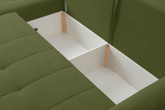 Narożnik Primo w tkaninie WIND z funkcją spania i pojemnikiem na pościel