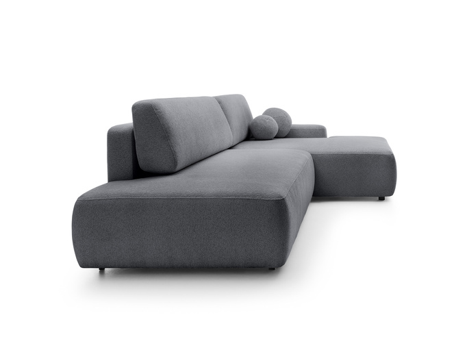 Narożnik OLMI O prawostronny Raven 18 grafitowy ciemny szary funkcja spania + poduszki