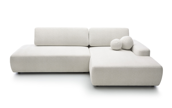 Narożnik OLMI O prawostronny Raven 22 ecru kremowy funkcja spania + poduszki
