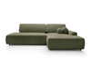 Narożnik OLMI O prawostronny Raven 78 zielony oliwkowy funkcja spania + poduszki