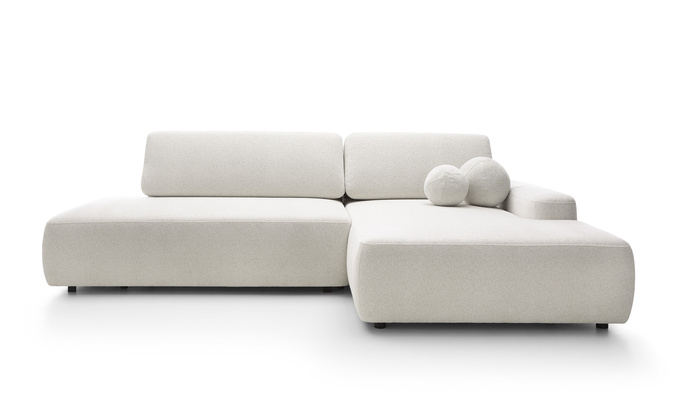 Narożnik OLMI O prawostronny Raven 22 ecru kremowy funkcja spania + poduszki