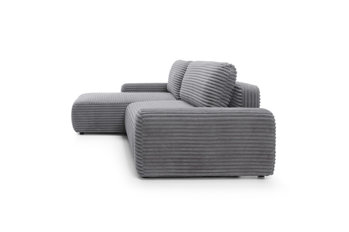 Narożnik sztruksowy z funkcją spania VIGO Ambience 19 Grafit pojemnik