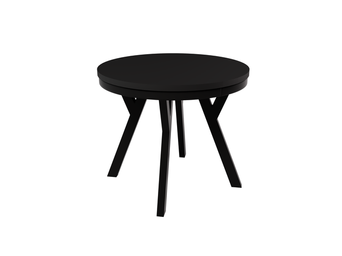 Stół Okrągły Rozkładany ARI 90-190 cm Czarny Mat – Loftowe Nogi Metal