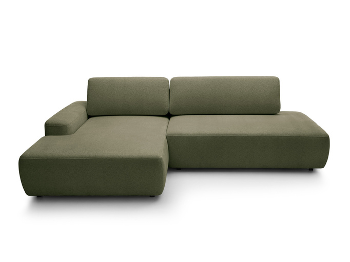 Narożnik OLMI O lewostronny Raven 78 zielony oliwkowy funkcja spania + poduszki