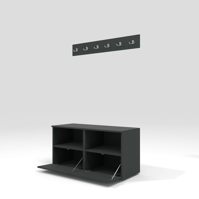 Tapicerowana garderoba Nela III LUX - kolor grafit + tkanina Trinity 01