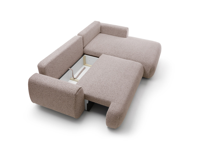 Narożnik VERNIO prawostronny plecionka Puente 68 oberżyna fiolet funkcja spania