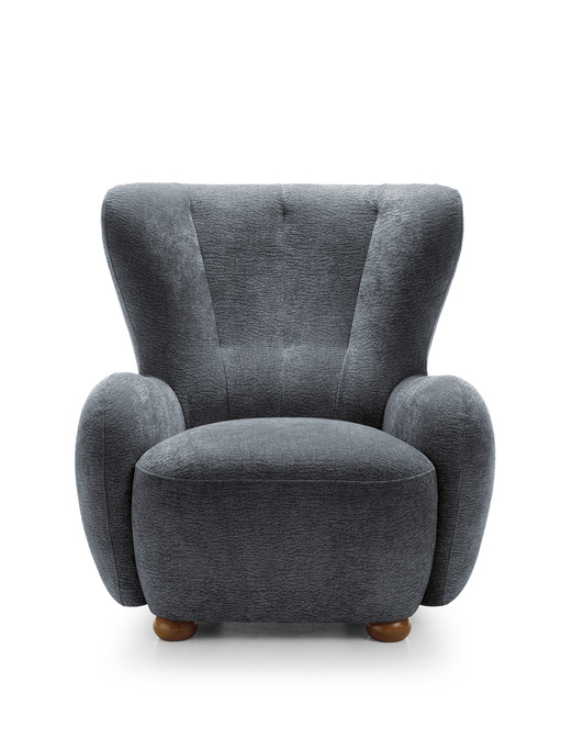 Fotel tapicerowany uszak FILO Dress Me 04 Szary nóżki do wyboru