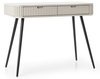 Toaletka Porto 103 cm z dwoma szufladą i ryflowanymi frontami w kolorze cashmere + czarne nogi