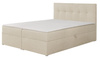 Łóżko kontynentalne Toronto 160×200 (Herbi 45 - Kremowy) z materacem bonell i topperem