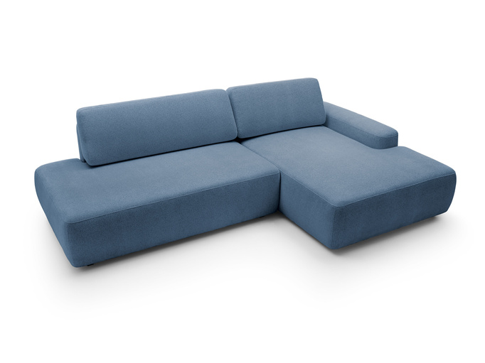 Narożnik OLMI O prawostronny Raven 86 granatowy ciemny niebieski funkcja spania + poduszki
