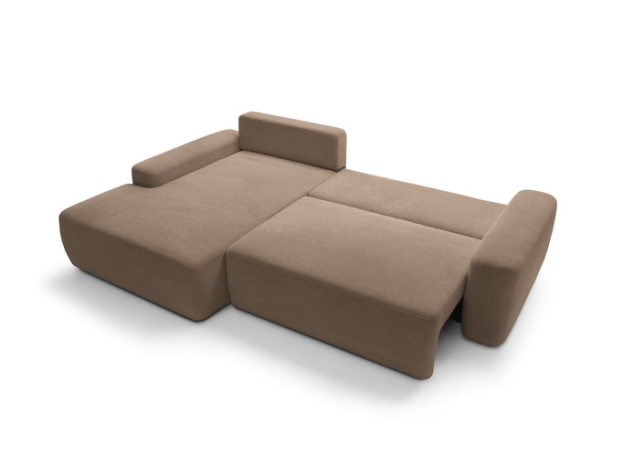 Narożnik OLMI M lewostronny Raven 45 czekoladowy ciemny brąz styl soft