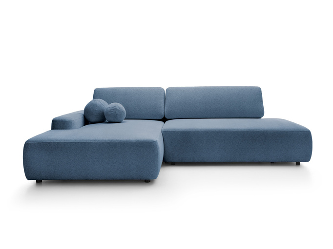 Narożnik OLMI O lewostronny Raven 86 granatowy ciemny niebieski funkcja spania + poduszki