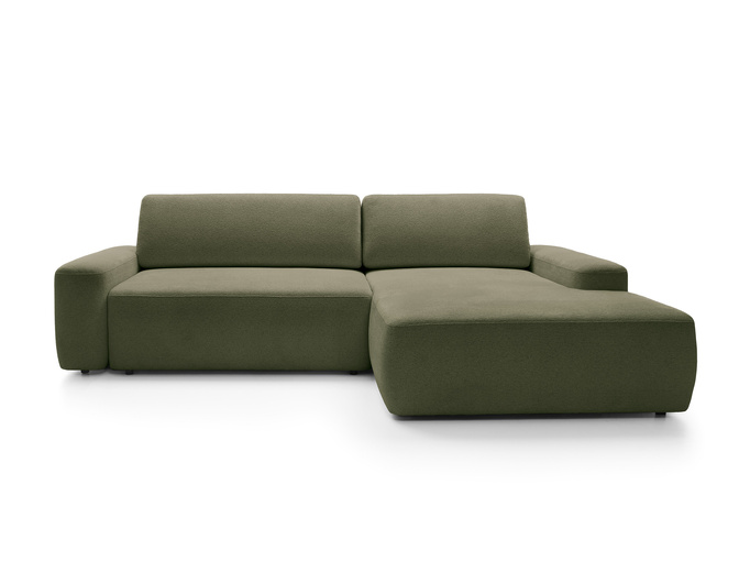 Narożnik OLMI M prawostronny Raven 78 zielony oliwkowy styl soft