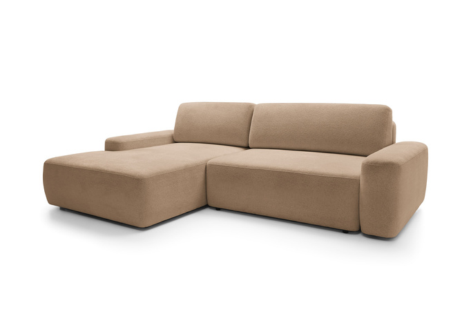 Narożnik OLMI M lewostronny Raven 38 brązowy styl soft funkcja spania