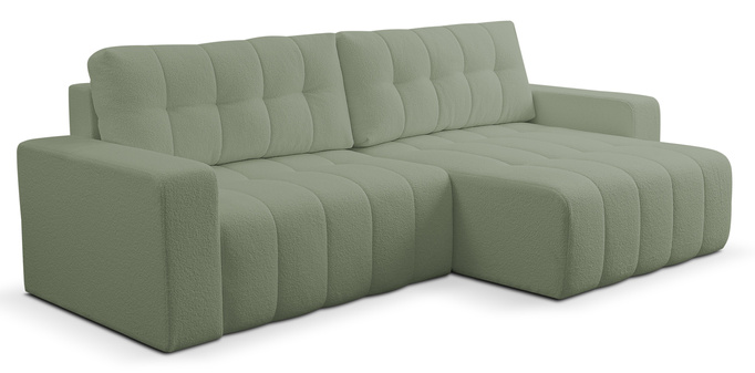 Narożnik Palermo w tkaninie BRAVO z funkcją spania i pojemnikiem na pościel