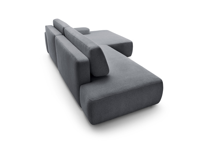 Narożnik OLMI O prawostronny Raven 18 grafitowy ciemny szary funkcja spania + poduszki