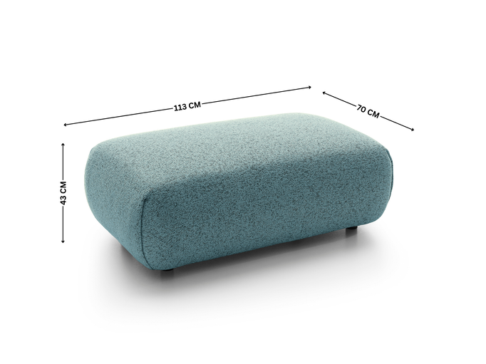 Pufa do narożnika VERNIO Puente 73 Lazur Niebieski plecionka z bawełną