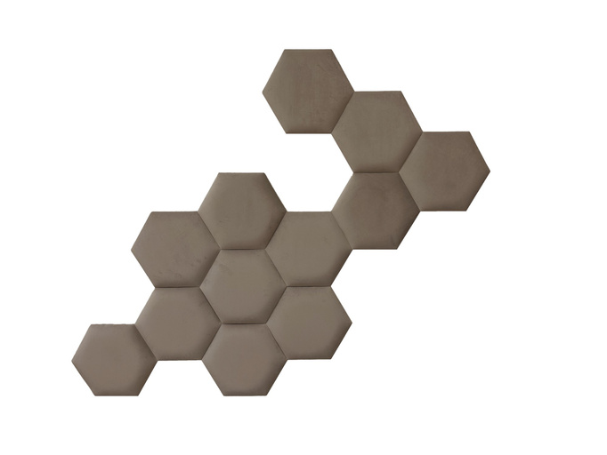 Panel tapicerowany heksagon 50cm Magic Velvet 2206 (Kawa z mlekiem)