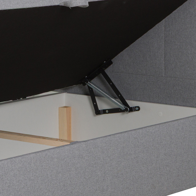 Łóżko kontynentalne Toronto 140×200 (Herbi 70 - Różowy) z materacem bonell i topperem