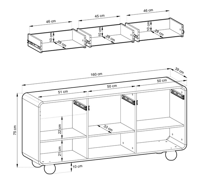 Komoda Orion KSZ 160cm w kolorze cashmere