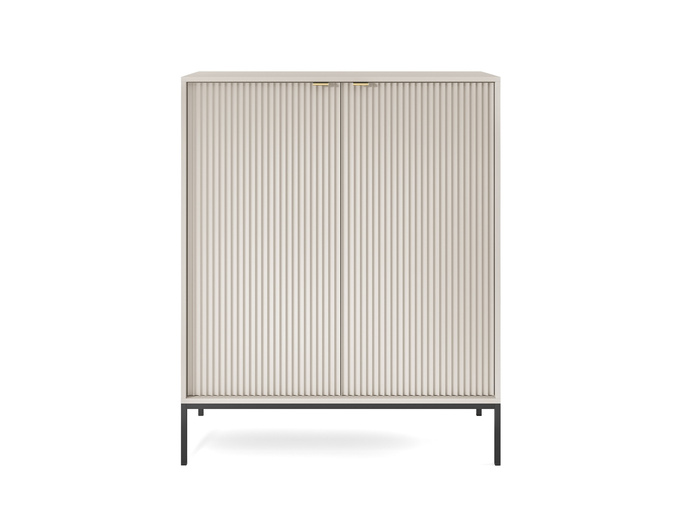 Pojemna komoda Kioto K104 w kolorze cashmere + czarne nóżki