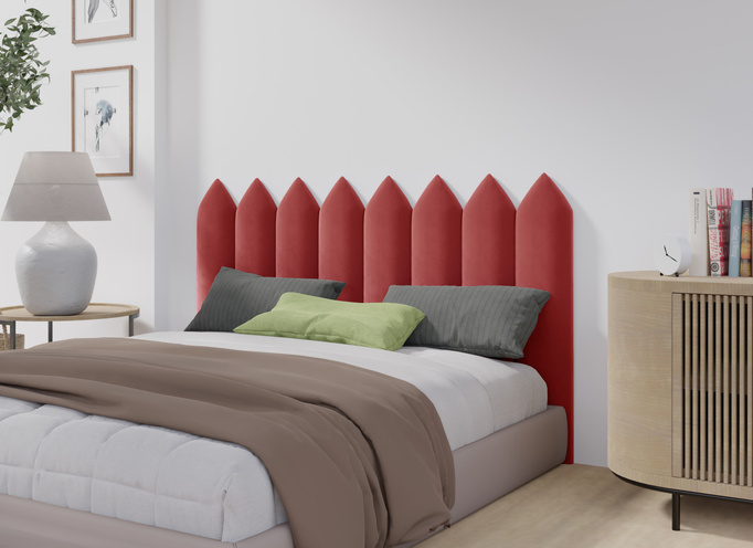 Panel tapicerowany płotek szpiczasty 60x15 Magic Velvet 2232 (Koralowy)