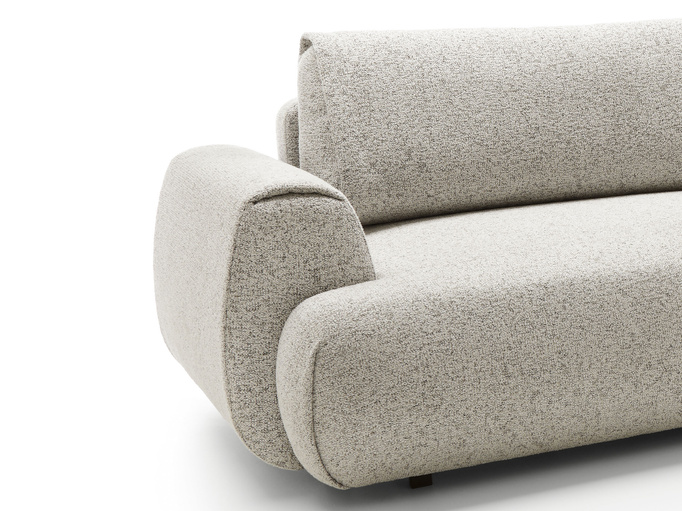 Narożnik VERNIO prawostronny plecionka Puente 06 greige chłodny beż funkcja spania