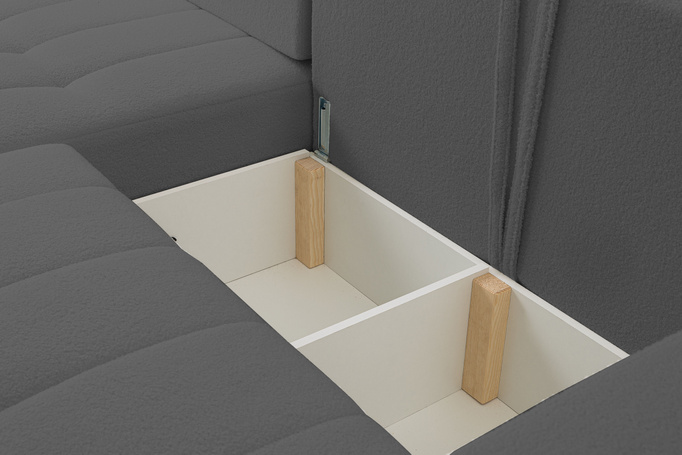 Narożnik Palermo w tkaninie BRAVO z funkcją spania i pojemnikiem na pościel