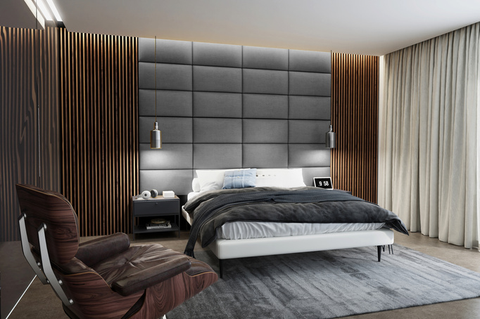 Panel tapicerowany 60x40 Fancy 90 (Szary)