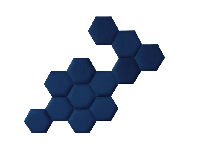 Panel tapicerowany heksagon 40cm Magic Velvet 2203 (Błękit pruski)