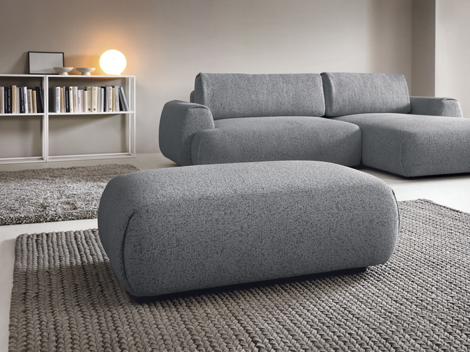 Pufa do narożnika VERNIO Puente 94 Szary Stalowy plecionka z bawełną