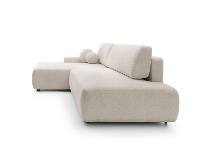 Narożnik OLMI O lewostronny Raven 24 beżowy piaskowy funkcja spania + poduszki