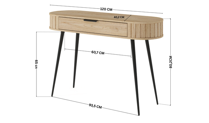 Toaletka Konsola LOVI 120 cm Dąb Cremona