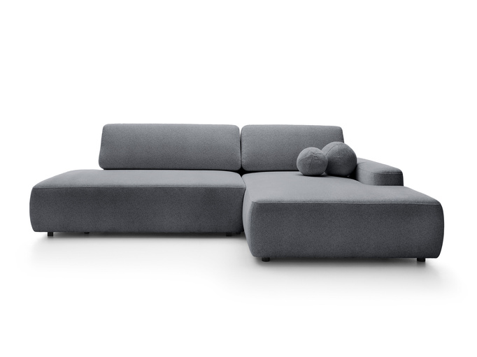 Narożnik OLMI O prawostronny Raven 18 grafitowy ciemny szary funkcja spania + poduszki
