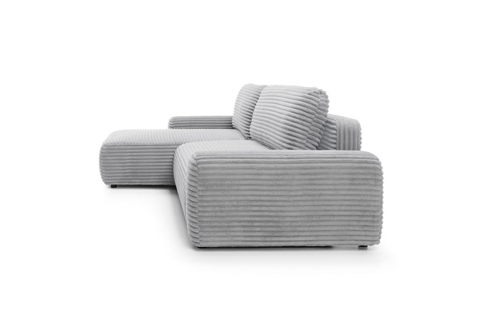 Narożnik sztruksowy z funkcją spania VIGO Ambience 18 Jasny Szary pojemnik