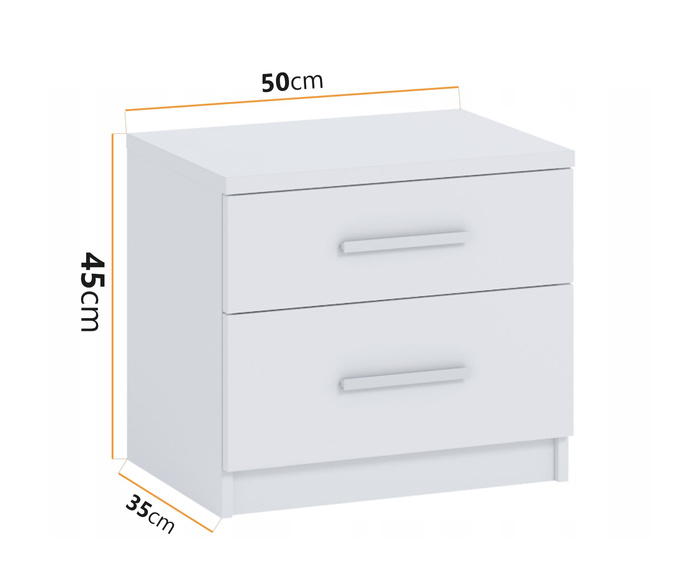 Stolik nocny Tamiza 50 cm w kolorze białym