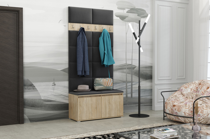 Tapicerowana garderoba Noris I - kolor sonoma + tkanina Trinity 15