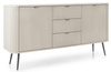 Komoda Porto168cm Cashmere Dwudrzwiowa z Trzema Szufladami i czarnymi nogami