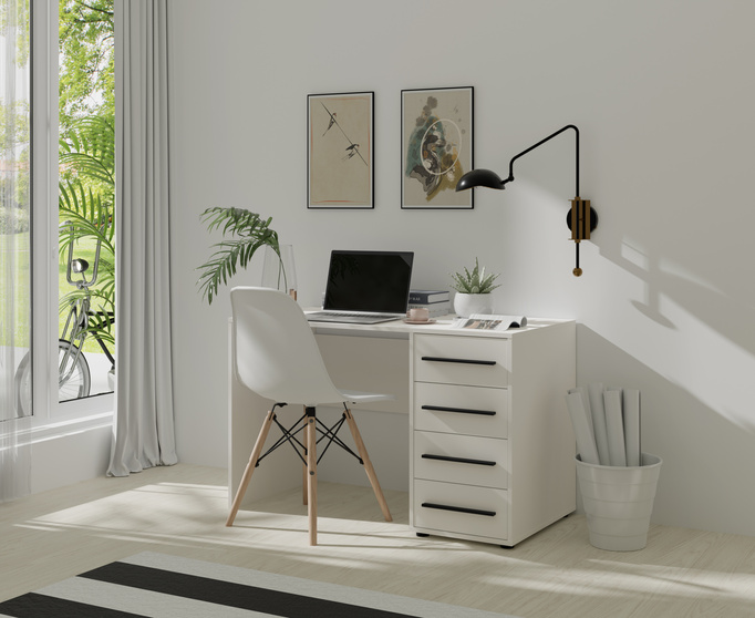 Biurko Modena 120x60 w kolorze białym