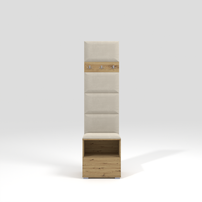 Tapicerowana garderoba Nela IV - kolor dąb artisan + tkanina Trinity 01