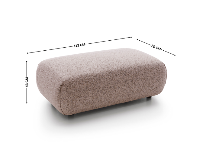 Pufa do narożnika VERNIO Puente 68 Zgaszona Oberżyna plecionka z bawełną