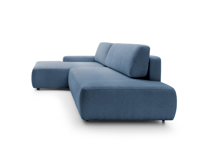 Narożnik OLMI O lewostronny Raven 86 granatowy ciemny niebieski funkcja spania + poduszki