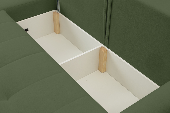 Narożnik Primo w tkaninie GERRA z funkcją spania i pojemnikiem na pościel