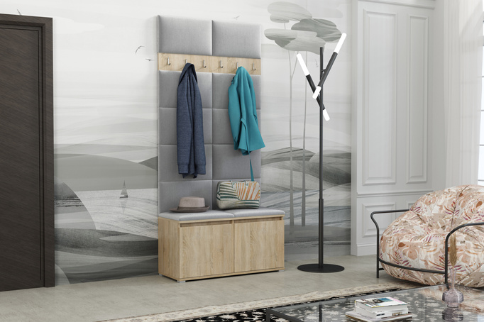 Tapicerowana garderoba Noris I - kolor sonoma + tkanina Trinity 32
